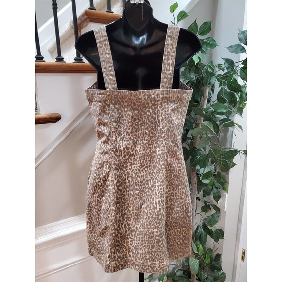 Jessica Simpson Taye Wildcat Brown Animal Print Denim Knee Length Dress Large - Picture 6 of 11
